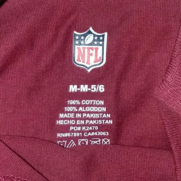 NWT Authentic NFL Washington Redskins Tee Med(5-6) - Picture 5 of 6